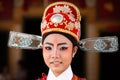 Face of a beautiful chinese opera actress with face painting. Cl